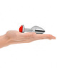 Plug Anal Kink Prateado com Rosa Vermelha M