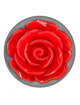 Plug Anal Kink Prateado com Rosa Vermelha S