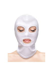 ns novelties - fetish fashion eyes and mouth hood nylon white