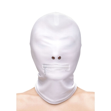 ns novelties - fetish fashion pasamontaÑas completo con cremallera nylon blanco