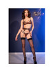 chilirose - cr 4837 wildcat set bra + stockings + thong leopard m