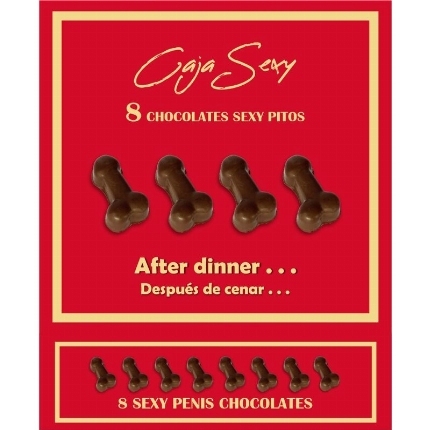 diablo picante - caja 8 chocolatinas forma pene