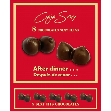 diablo picante - caja 8 chocolatinas forma de pechos