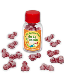 12x Rebuçado Diablo Picante Pénis Ilusão Morango e Cereja