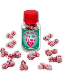 diablo picante - 12 caramelos de la salud forma pene fresa/cereza