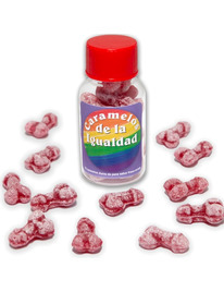 12x Rebuçado Diablo Picante Pénis Rainbow Morango e Cereja