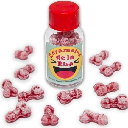 diablo picante - 12 penis-shaped laughter candies strawberry/cherry