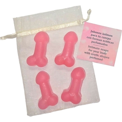 4x Mini Sabonete Perfumado Diablo Picante Pénis Rosa