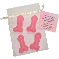 diablo picante - 4 mini jabones perfumados forma pene rosa