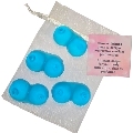 diablo picante - 4 mini scented soaps shaped breasts blue