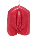 diablo picante - vagina shaped candle red