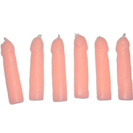 diablo picante - 6 flesh penis shaped candles