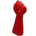 diablo picante - fist shaped candle red