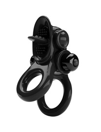 Cockring Pretty Love Duplo com Vibração Preto