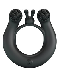 pretty love - dahlia anillo vibrador + estimulador de clÍtois 12 vibraciones negro