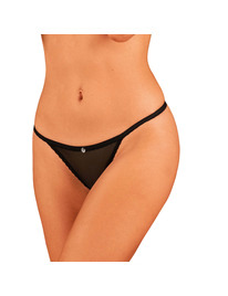 obsessive - celia noir crotchless tanga m/l