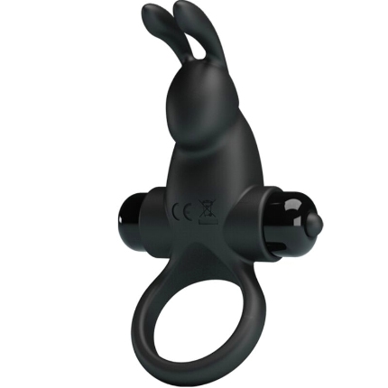 Cockring Pretty Love Rabbit com Vibração Preto