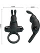 pretty love - anillo vibrador + estimulador rabbit clÍtoris 10 vibraciones negro