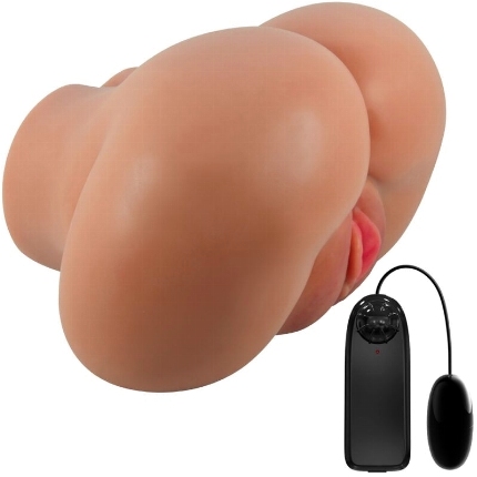 crazy bull - luna vibrator butt with realistic vagina and anus flesh control remoto