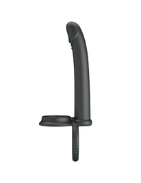 Cockring Pretty Love Dillion 2 com Dildo para Dupla Penetração Preto