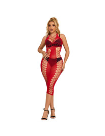 subblime - 952327 vestido de rejilla largo rojo talla Única