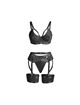 subblime - 955243 black bondage bra with garter set l/xl