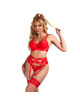 subblime - 955250 red bondage bra with garter set s/m