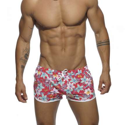 Shorts de Baño de Adictos Hawaiian pantalones cortos de color Rojo,500126