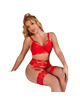 subblime - 955250 red bondage bra with garter set s/m