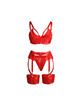 subblime - 955250 red bondage bra with garter set s/m