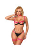 subblime - 955304 bra set with necklace and leg details fluorescent pink l/xl