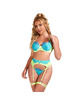 subblime - 955328 set sujetador con encaje y ligueros verde y azul l/xl