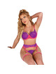subblime - 955359 set sujetador con encaje y ligueros rosa y morado s/m