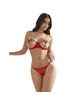 subblime - 955519 bra set with chains and mesh heart red s/m