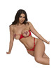 subblime - 955519 bra set with chains and mesh heart red s/m