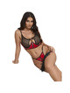Subblime - 955533 red patent leather mesh zipper bra set s/m