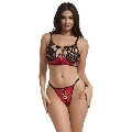 subblime - 955540 red patent leather mesh zipper bra set l/xl