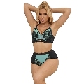 subblime - 955557 conjunto sujetador con cremallera de malla de charol verde s/m