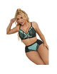 subblime - 955564 conjunto sujetador con cremallera de malla de charol verde l/xl