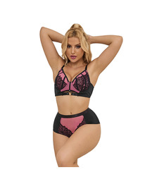 subblime - 955571 conjunto sujetador con cremallera de malla de charol rosa s/m