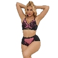 subblime - 955571 pink patent leather mesh zipper bra set s/m