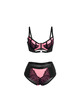 subblime - 955588 pink patent leather mesh zipper bra set l/xl
