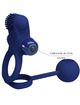 Cockring Pretty Love Remington Duplo com Plug e Vibnração Azul