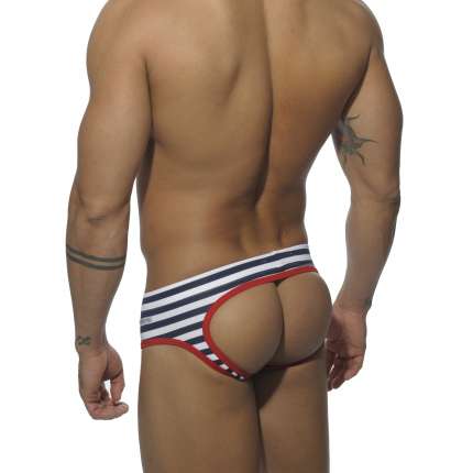 Sunga Addicted Bottomless Square Brief Marinheiro Vermelho,500130