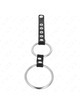 kink - anillo pene metal doble 3.8 cm a 5 cm conectados con cuero