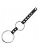 kink - anillo pene metal doble 3.8 cm a 5 cm conectados con cuero