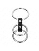 kink - triple metal penis ring 3.7 cm to 5 cm connected with leather