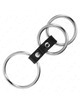 kink - triple metal penis ring 3.7 cm to 5 cm connected with leather