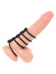 kink - 5 anillos pene silicona 3.8 cm a 4.8 cm conectados por cuero