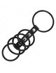 kink - 5 anillos pene silicona 3.8 cm a 4.8 cm conectados por cuero